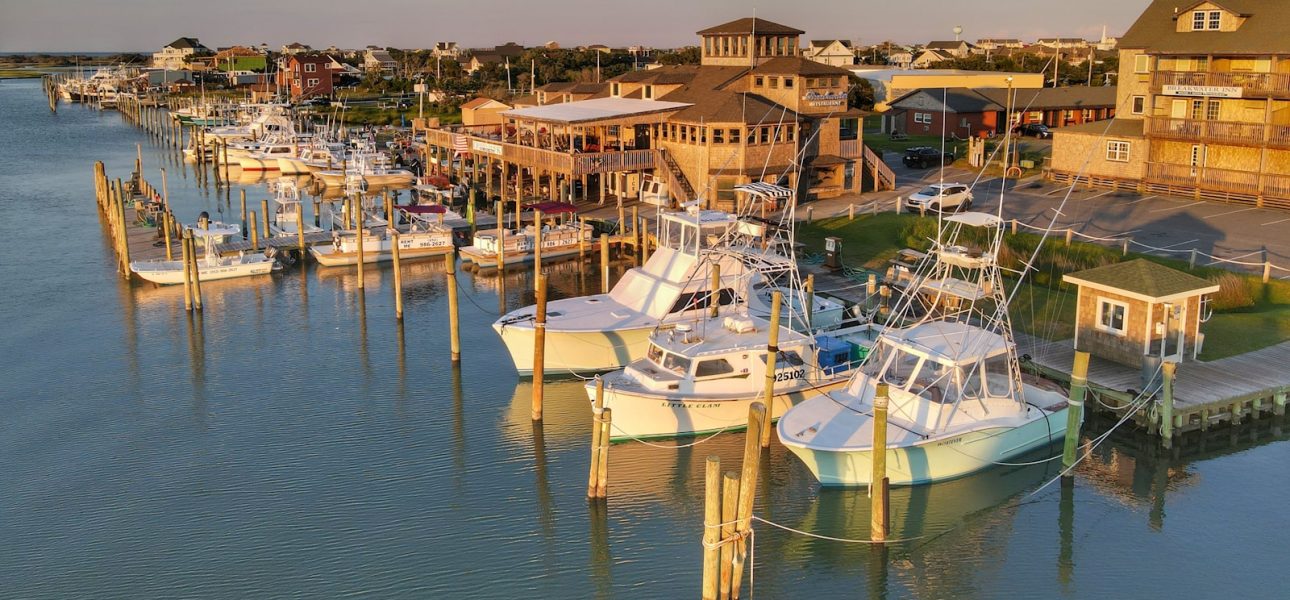 white and blue boats on dock during daytime