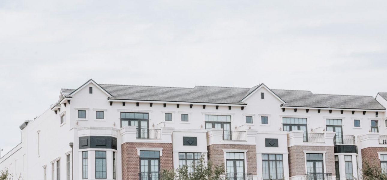 White apartment building facade