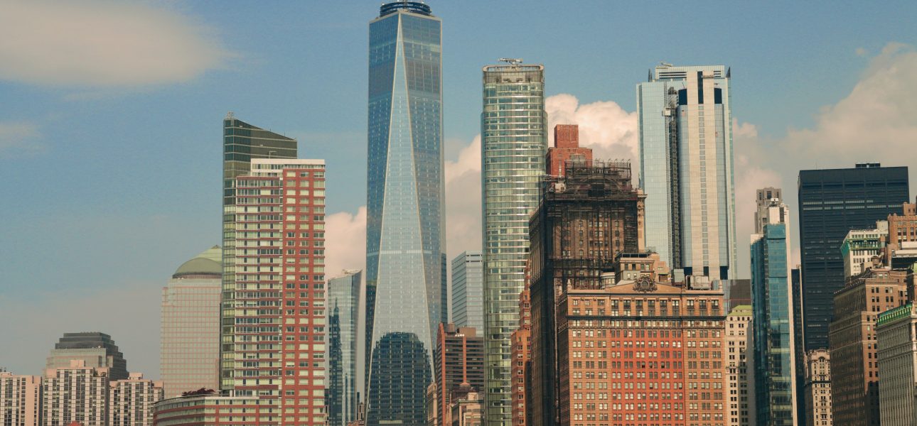 New York City financial district skyline