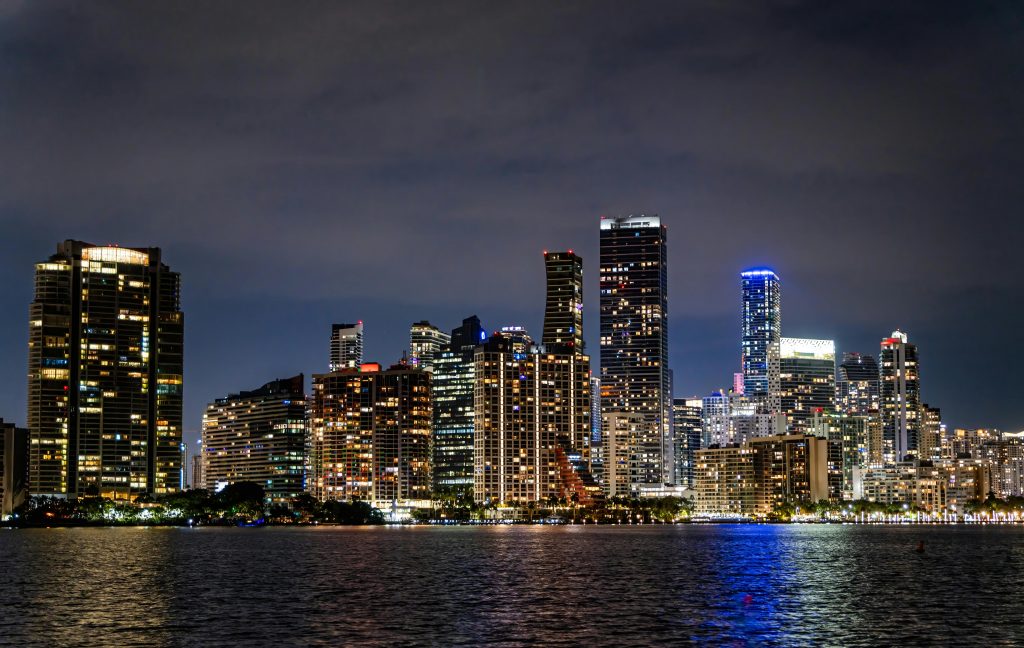 Miami, Florida skyline at dusk
