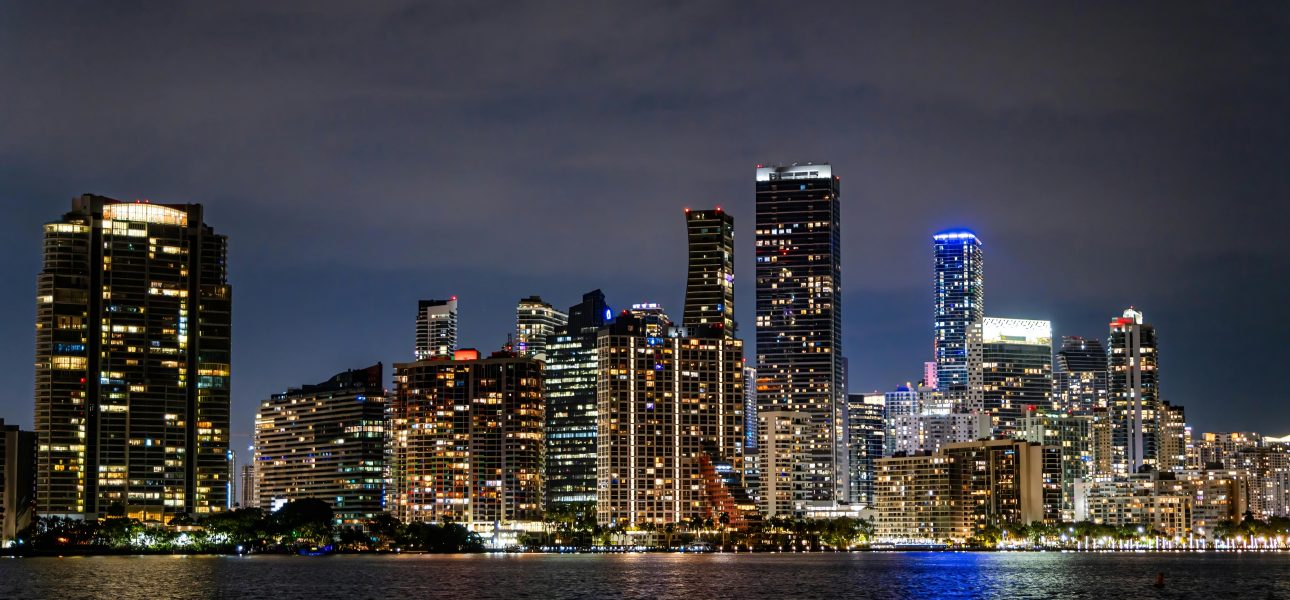 Miami, Florida skyline at dusk