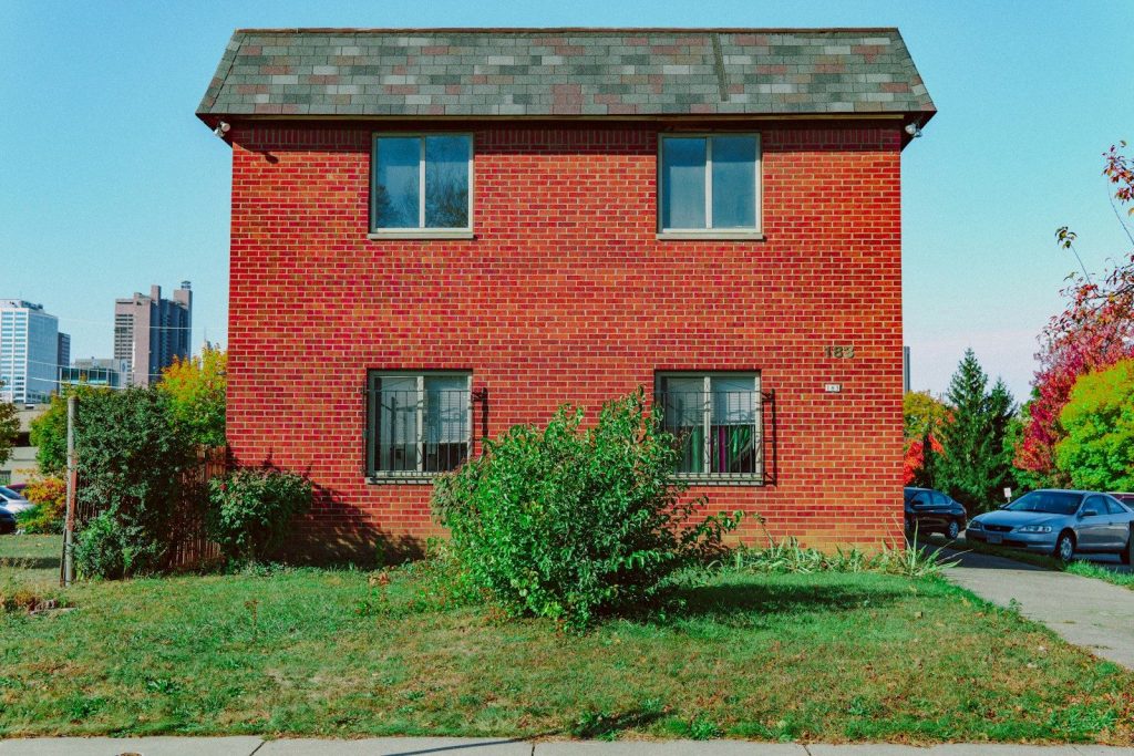 Brick duplex residential building