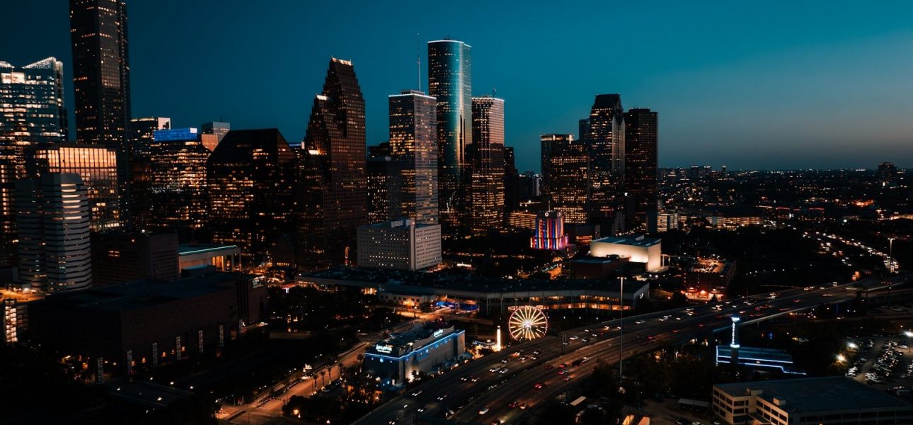 Downtown Houston skyline at night