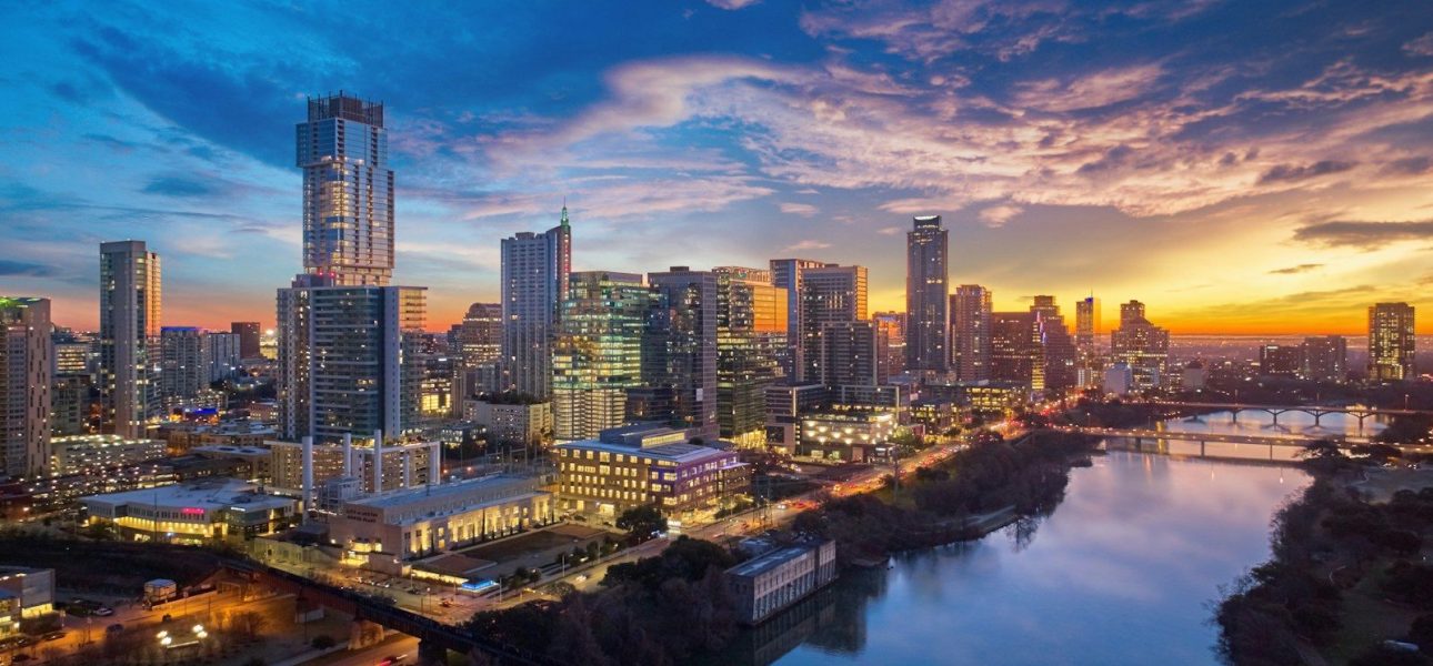 Austin Texas skyline at sunrise