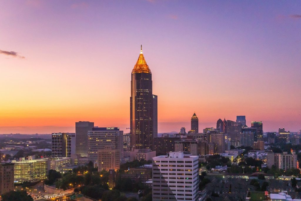 Midtown Atlanta skyline at dusk