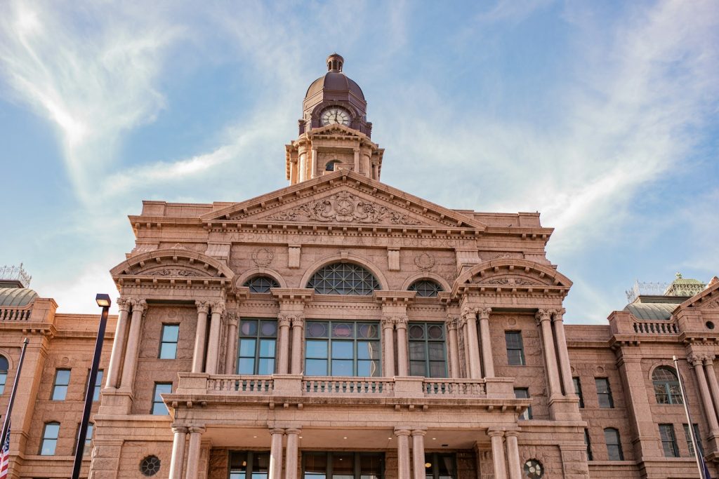 Historic Texas county courthouse in Fort Worth